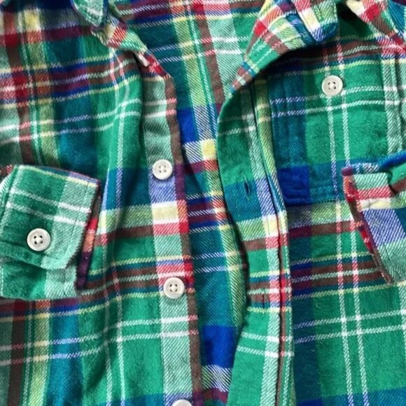 Plaid Old Navy Kids Shirt - Green and Blue - Picture 4 of 4